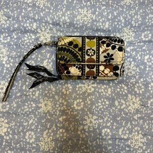 Vera Bradley Stylish Multicolor Patterned Wristlet with Removal Strap